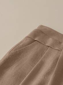 Franclia Women's Summer Apricot Linen Wide Leg Pants Fall Cloth For Women - Khaki - View 5