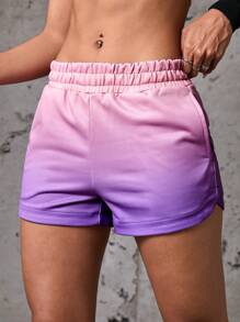 SHEIN Sports Elastische Taille Sportshorts mit Farbverlauf und Taschen, Sommer - Verschiedenfarbig - Übersicht 4