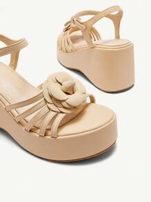 CUCCOO CHICEST Comfortable Round-Toe Floral Women's Wedge Sandals With Thick Soles Halloween