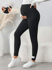 SHEIN Leggings de maternidad casuales con cintura elástica ajustable