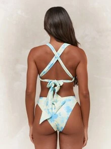 MISSGUIDED Printed Retro Bikini Set Top And High Waisted Bottom 2 Pieces Bikini Set Summer Beach - Multicolor - View 2