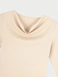 Ladies' Solid Color Simple Daily Long Sleeve Top