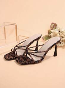 French Style Breeze Slide Sandals, Women's Shoes, New Square Toe Thick Heel Sandals Suitable For Summer Dresses