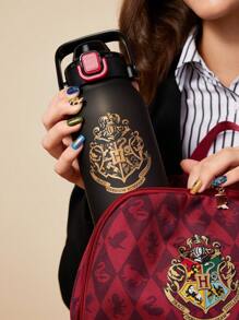 HARRY POTTER X SHEIN Letter Print Flip Cap Handle Tritan Cold Water Bottle 1000 Ml/35 Oz ,Gifts,Back To School - Black - View 6