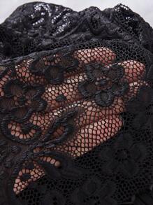 性感蕾絲大尺碼連身衣，1件 - 黑色 - 查看 4