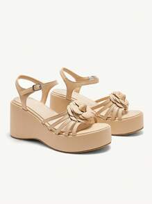 CUCCOO CHICEST Comfortable Round-Toe Floral Women's Wedge Sandals With Thick Soles Halloween