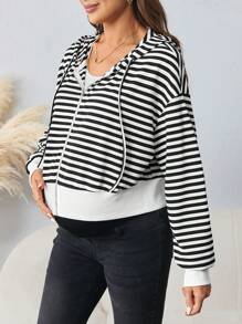 SHEIN Maternity Fall/Winter Sports Top - Black and White - View 6