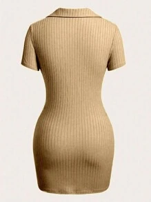 SHEIN Slayr Prosta, codzienna damska sukienka w jednolitym kolorze z krótkim rękawem