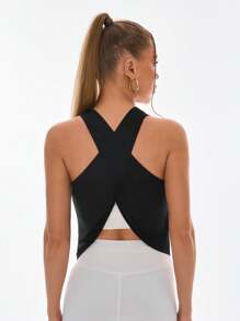 SHEIN Sport Studio Solid Raglan Sleeve Sports Tee Gym Top Fitted Shirtworkout Tank Top