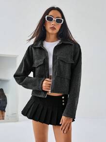 Aveloria Affinna 多功能翻領貨格風格格紋短外套