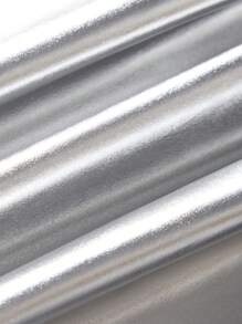 1pc Boys' Shorts Elastic Waist Silver Coated Fabric Casual Shorts, Summer - Silver - View 6