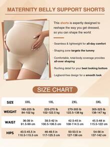 Pregnant Women's Plus Size Seamless High Elasticity Soft Comfortable Belly Support Shorts With Expandable Belly Area For Maternity