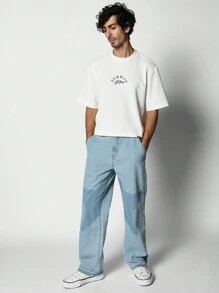 SUMWON Flare Fit Jean With Star Insert Detail - Blue - View 3