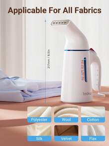 Teckwe 衣服蒸汽机，蒸汽机，手持式服装蒸汽机，30 分钟，织物除皱蒸汽熨斗，适用于家庭、办公室和旅行 - 白色 - 查看 6