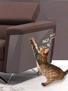 PETSIN 透明 PVC 防刮貓貼紙，霧面可拆式沙發防刮牢固貼，耐磨家具沙發保護貼紙，貓抓保護貼紙，貓用品 - 彩色 - 查看 2