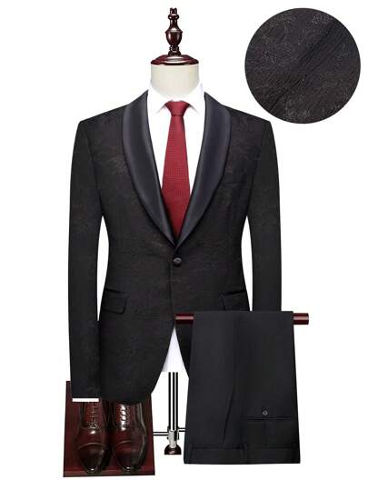 Manfinity AFTRDRK Men's Solid Color Simple Daily Long Sleeve Suit With Long Pants