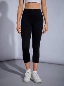 SHEIN Tall Màu đen Túi sau đa năng thường ngày Thẻ nhỏ Quần cắt bó sát Quần nữ - màu đen - Xem 2