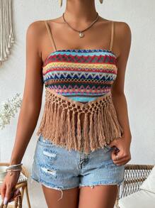 Breezaya Hollow Splice Strappy Camisole - Multicolor - View 6