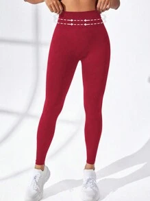 Easithlete High Waist Buttery Soft Sports Leggings - Burgundy - View 2