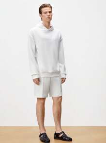 Manfinity VCAY Men's Knitted Casual Sweatsuit Set, For Fall Winter - White - View 7