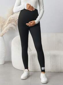 SHEIN Leggings de maternidad casuales con cintura elástica ajustable
