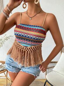 Breezaya Hollow Splice Strappy Camisole - Multicolor - View 3