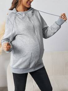 SHEIN Zwangerschaps herfst/winter casual losse afneembare jas voor moeder en baby