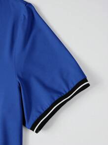 Manfinity Homme Men's Short Sleeve Summer Casual Polo Shirt - Blue - View 4