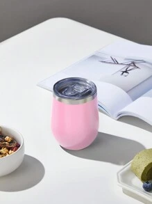 SHEIN Basic living 1pc Stainless Steel Insulated Bottle, 350ml Pink Vacuum Cup For Home - Pink - View 2