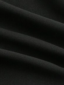 SHEIN Leap Crew Tween Girl High-Waisted Elegant Versatile Decorative Wide Leg Pants - Black - View 4