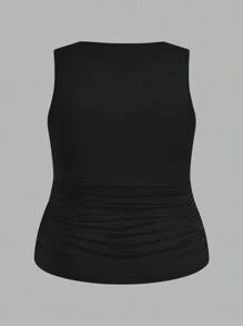 SHEIN LUNE 3 Pcs/Set Plus Size Women Casual Graphic Printed Sleeveless Top, Summer Back To School - Multicolor - View 5