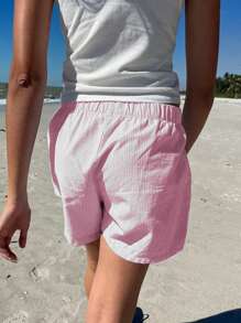 INAWLY Women's Striped Printed Casual Everyday Summer Shorts