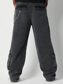 SUMWON Loose Fit Cargo Twill Pant - Grey - View 4