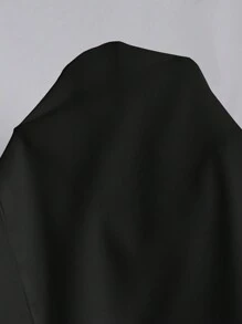 SHEIN Privé 大码优雅休闲多层褶皱 V 领无袖宽松衬衫，适合春夏季假期 - 黑色 - 查看 8