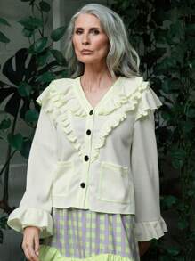 SHEIN LUNE Ladies' Plain Simple Daily Long Sleeve Going Out Top