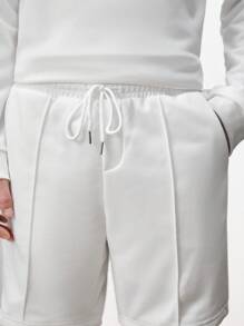 Manfinity VCAY Men's Knitted Casual Sweatsuit Set, For Fall Winter - White - View 9