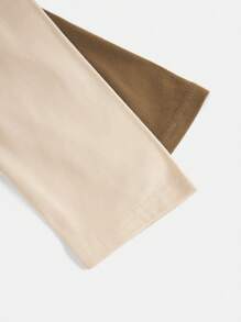 SHEIN Girlism Teen Girl Knitted Solid Color Round Neck Ruched Casual Long Sleeve T-Shirt, 2pcs/Set - Multicolor - View 7