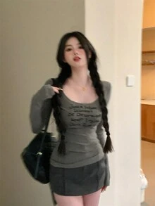 女性休閒修身底襯衫