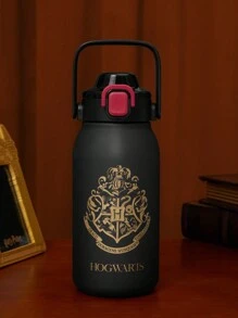 HARRY POTTER X SHEIN Letter Print Flip Cap Handle Tritan Cold Water Bottle 1000 Ml/35 Oz ,Gifts,Back To School - Black - View 3