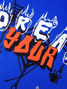 ROMWE MEN Street Life 男士字母圖形條紋T恤和束腰短褲 - 彩色 - 查看 7