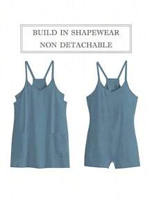 Easithlete Women's 2 In 1 Sporty Dress With Pockets - Dusty Blue - View 5
