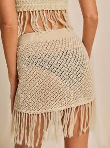 SHEINNeu Saia de Malha Simples de Cor Sólida para o Uso Diário Feminino