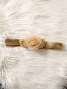 Girls' Princess Dress For Kids, Perfect For Wedding, Piano Performance, Or Birthday Gift, Summer Sleeveless Cake Skirt With 3D Waist Belt Flower - Champagne - View 6