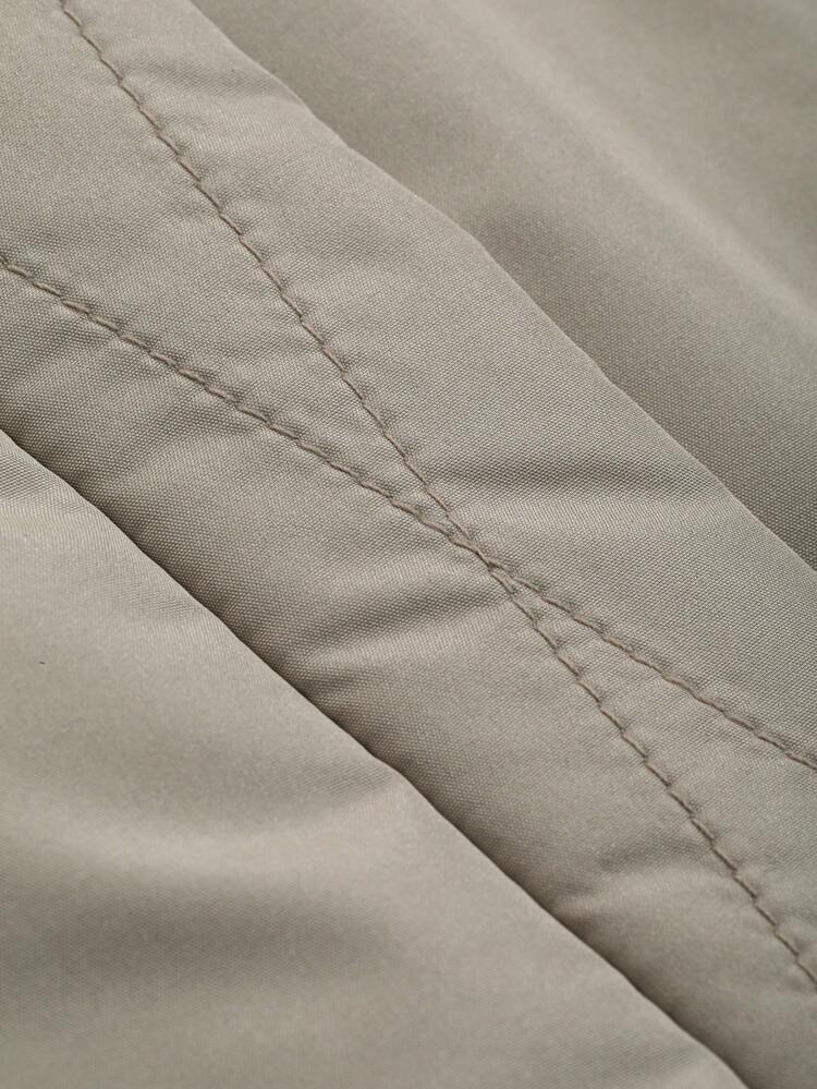 Solid Color Round Neck Loose Fit Long Sleeve Padded Coat With Pockets For Women ,Winter Women Clothes,Winter Coat Women Jacket