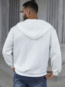 Manfinity Homme Chaqueta con capucha y cordón con cremallera para uso diario en tallas grandes