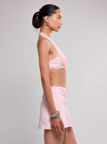 MUSERA 挂脖式网眼钢圈文胸上衣度假春夏