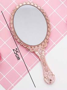 ROMWE Freebie A European Retro Handle Mirror Round Handheld Makeup Mirror (Random Color) - Multicolor - View 3