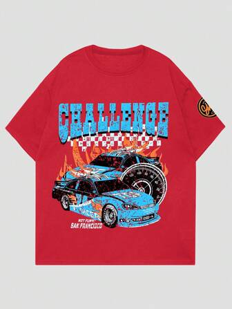 Street Life Herren bedrucktes Rundhals T-Shirt mit Kurzarm, geeignet für den täglichen Gebrauch im Frühling und Sommer, Schule