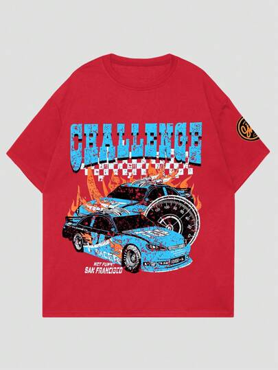 Street Life Herren bedrucktes Rundhals T-Shirt mit Kurzarm, geeignet für den täglichen Gebrauch im Frühling und Sommer, Schule