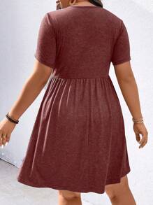 SHEIN LUNE Plus Twist Front A-Line Dress